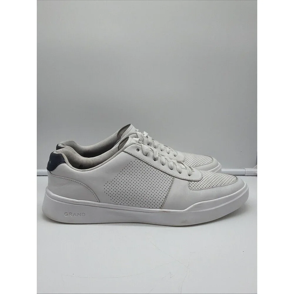 Cole Haan Grand Crosscourt White Perforated Sneakers Shoes C33987 Mens Size 9